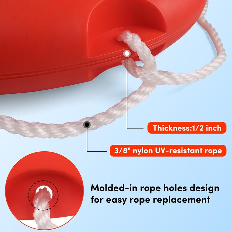 BALAVA Life Ring 23"/28" Boat Safety Throw Buoy With Reflective Tape & Grab Lines - Orange for Boats, Includes Water Floating Saving Rope and Bracket - Image 5